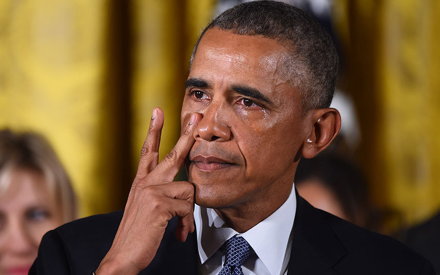 obama in lacrime