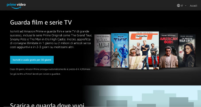 Amazon Prime: accordo con Rai e Netflix per vedere i film online