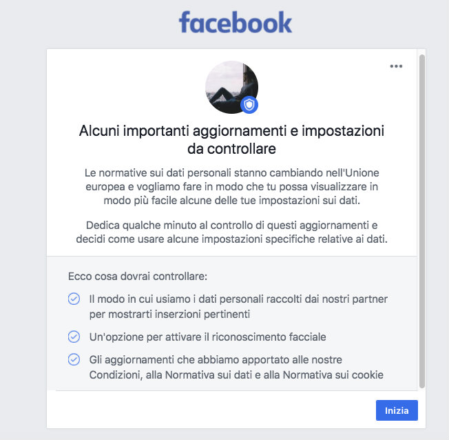 Facebook: aggiornamento condizioni e privacy dal 25 maggio