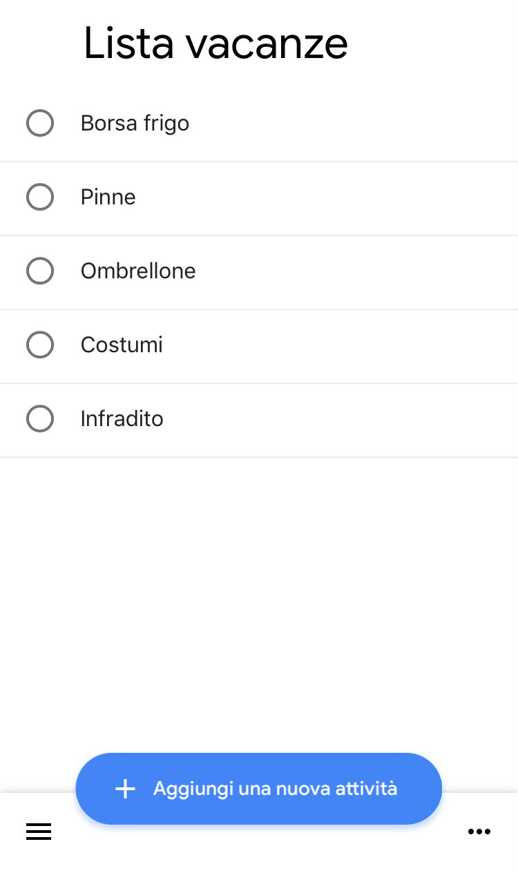 creare lista su google tasks