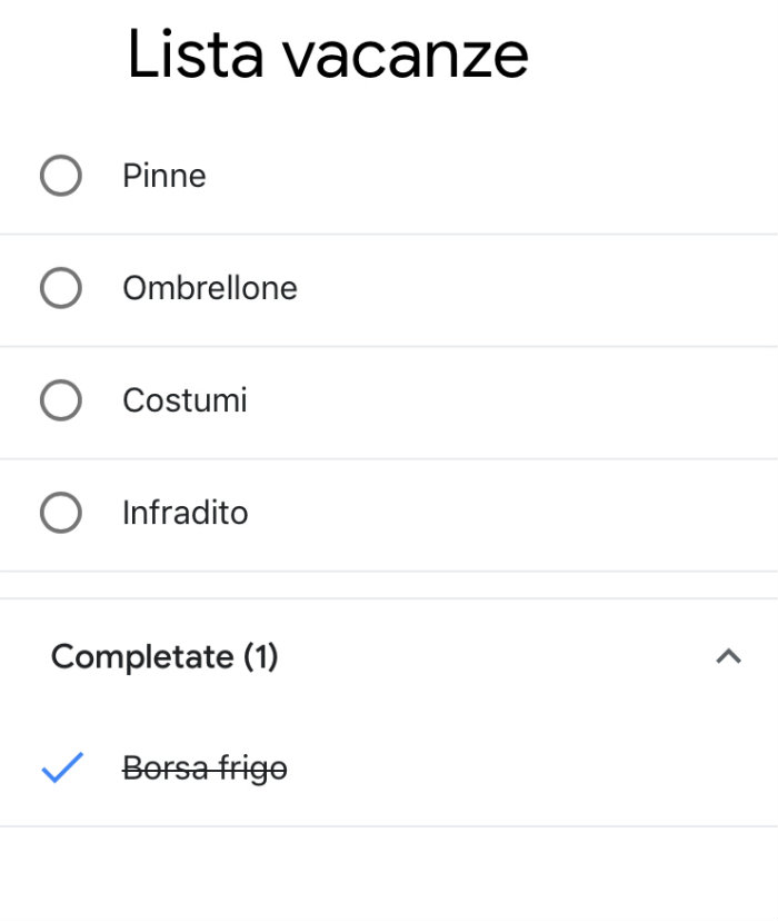 lista attività completate google tasks