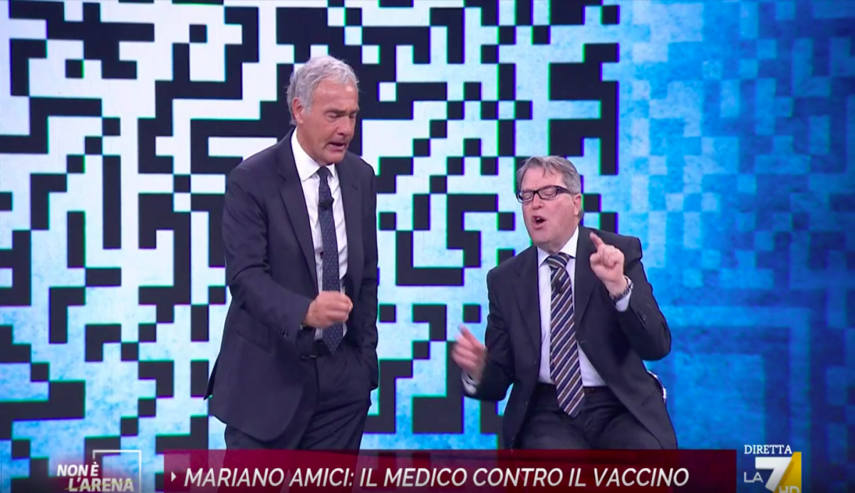 Mariano Amici litiga con tutti a Non è l'Arena