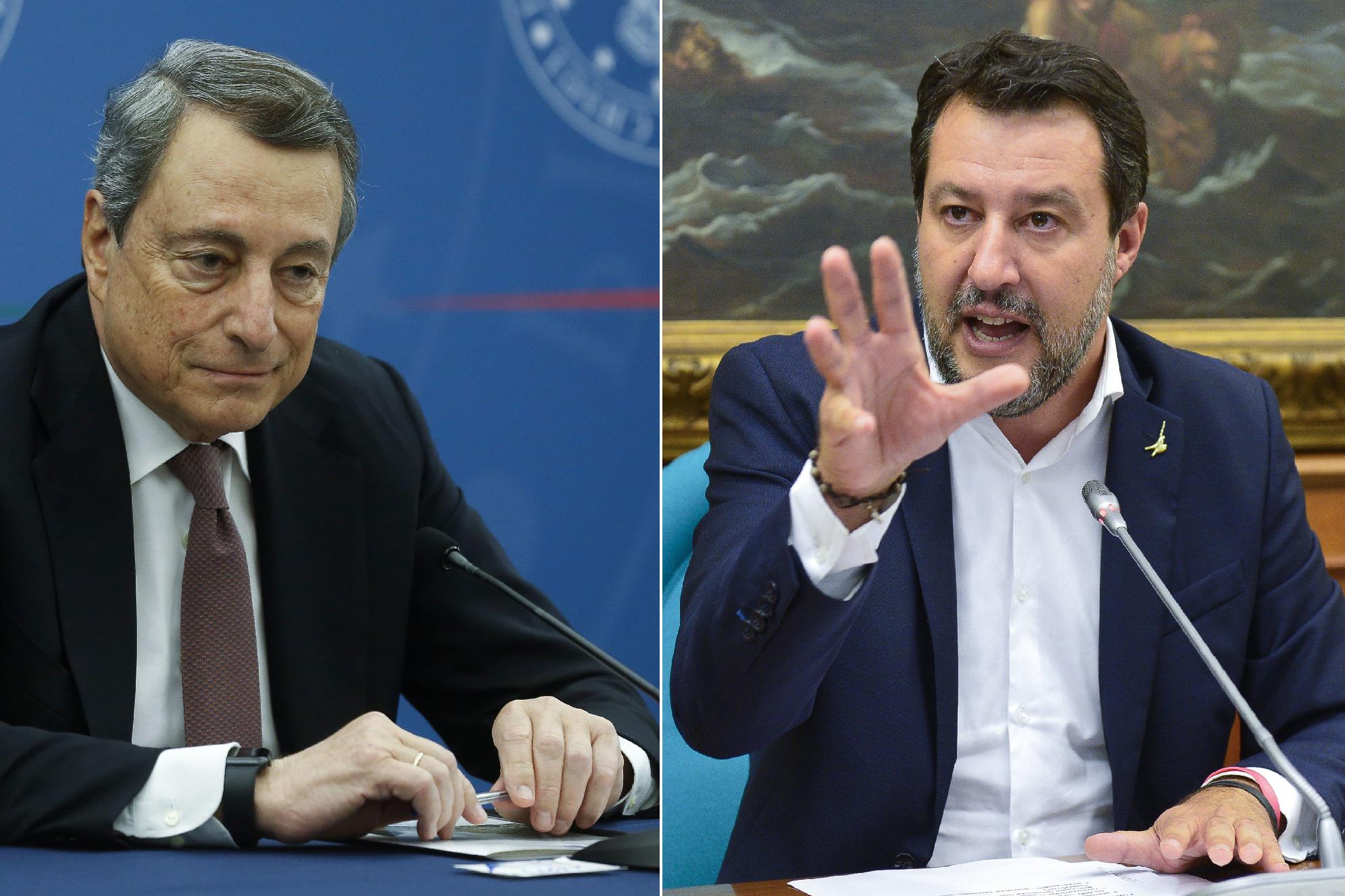 Ospite di Veronica Gentili a Controcorrente, Matteo Salvini nega di aver posto un veto sull’elezione di Draghi al Quirinale