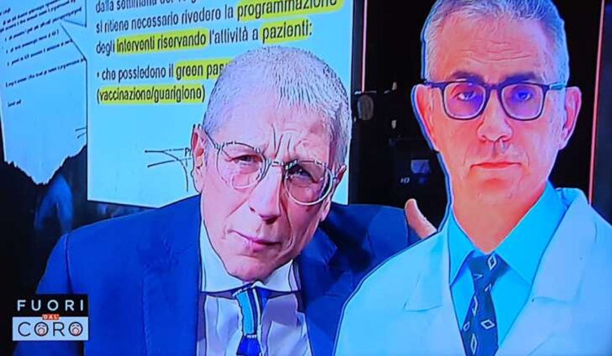 Mario Giordano mostra in tv le ‘prove’ che inchioderebbero Pregliasco