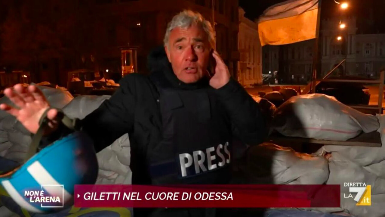 Giletti furioso dall’Ucraina dopo il tweet della Lucarelli