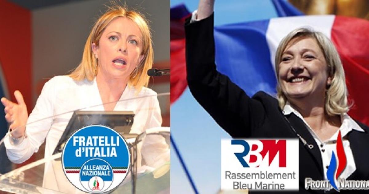 Giorgia Meloni si schiera con Marine Le Pen