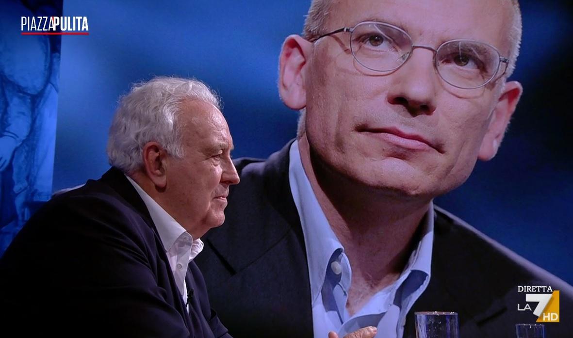 Michele Santoro scatenato contro Enrico Letta a Piazzapulita
