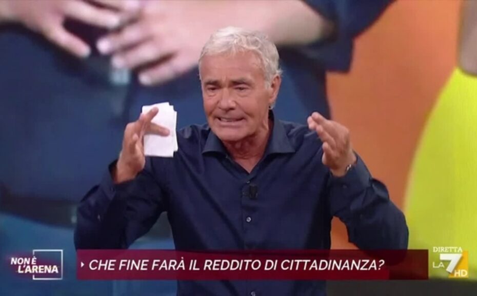 Reddito di cittadinanza: rifiuta offerta di lavoro in diretta tv e Giletti si infuria