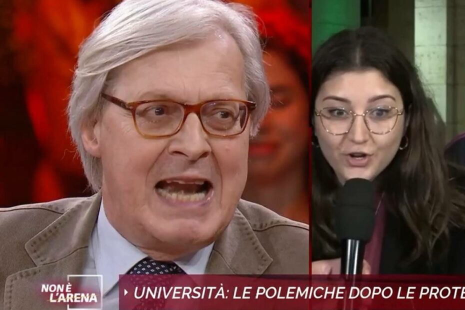 La sfuriata di Sgarbi contro gli studenti della Sapienza in diretta tv