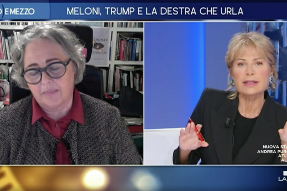 La professoressa ospite della Gruber scatenata contro la Meloni