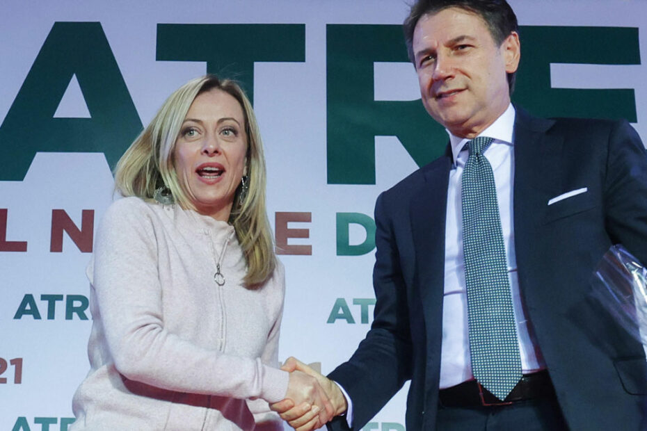 Stavolta Giuseppe Conte difende Giorgia Meloni