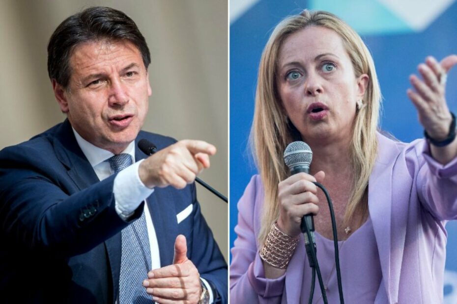 Giuseppe Conte infuriato con Giorgia Meloni
