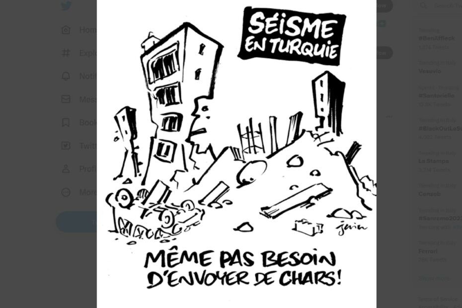 Charlie Hebdo terremoto Turchia