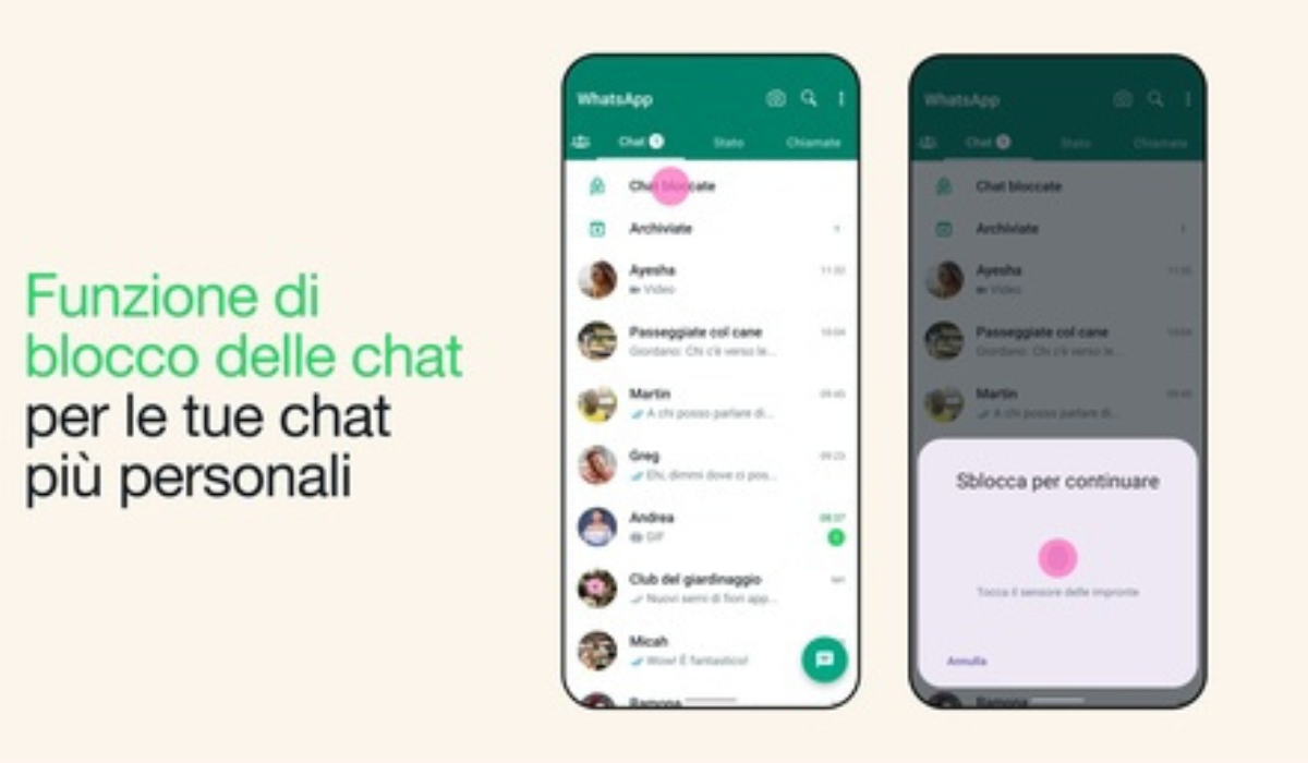 La funzione Lucchetto Chat su whatsapp
