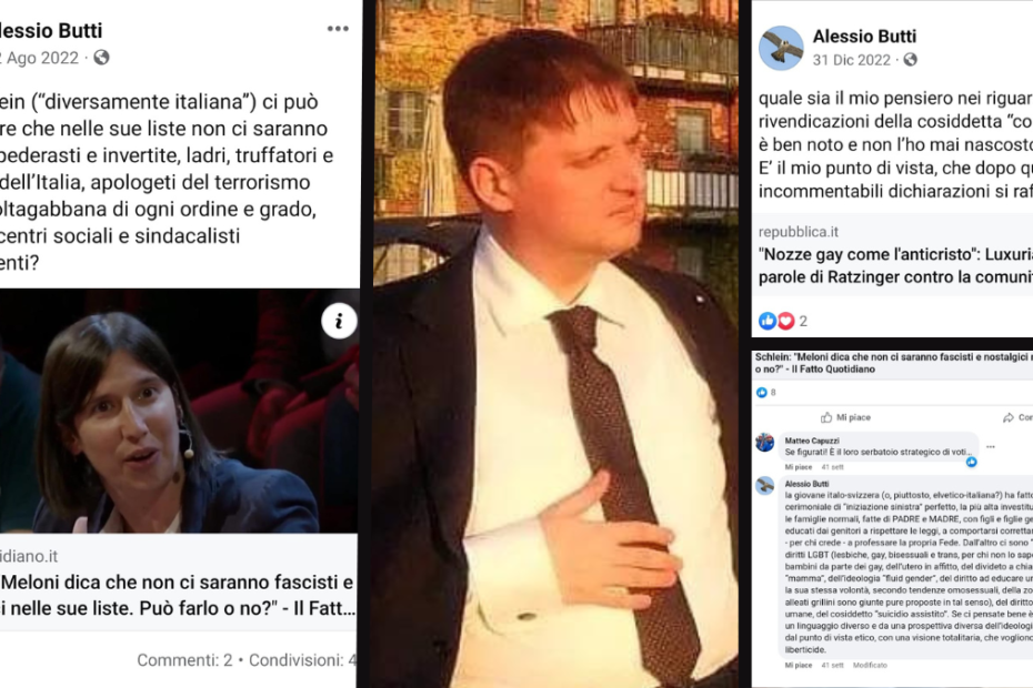 Butti, commissario Fdi Novi Ligure, omotransfobia