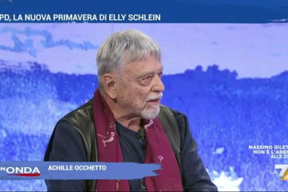Achille Occhetto durante la trasmissione In Onda de La7