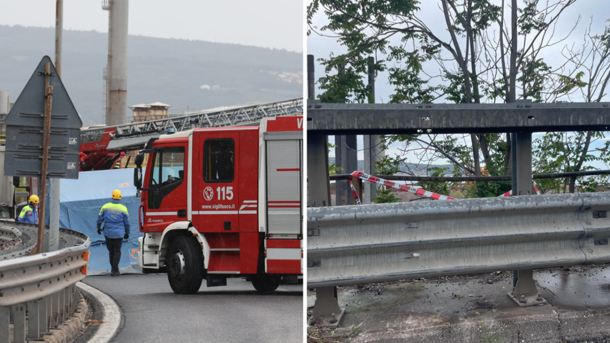 Trieste cadavere guard rail
