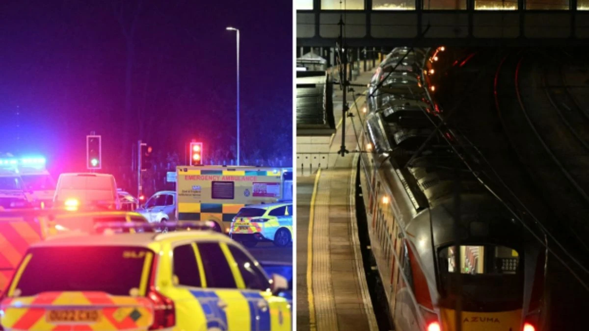 Intervento delle forze dell'ordine alla stazione di Huntingdon