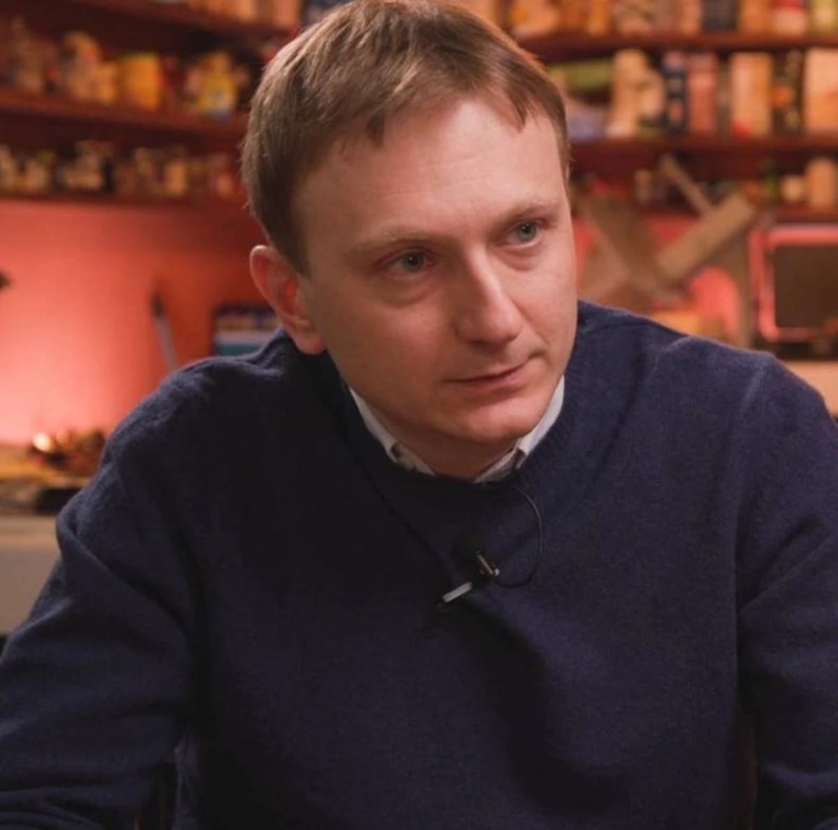 Alberto Stasi durante un’intervista