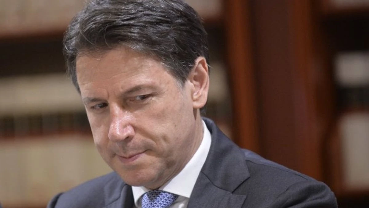 Giuseppe Conte durante un intervento pubblico