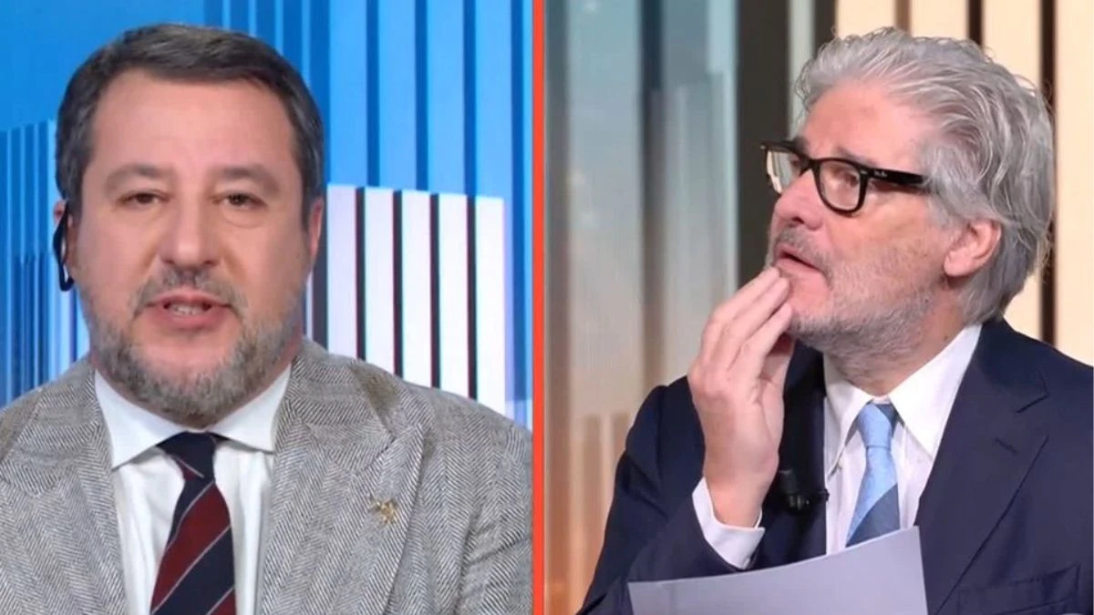Matteo Salvini in studio a 4 di Sera