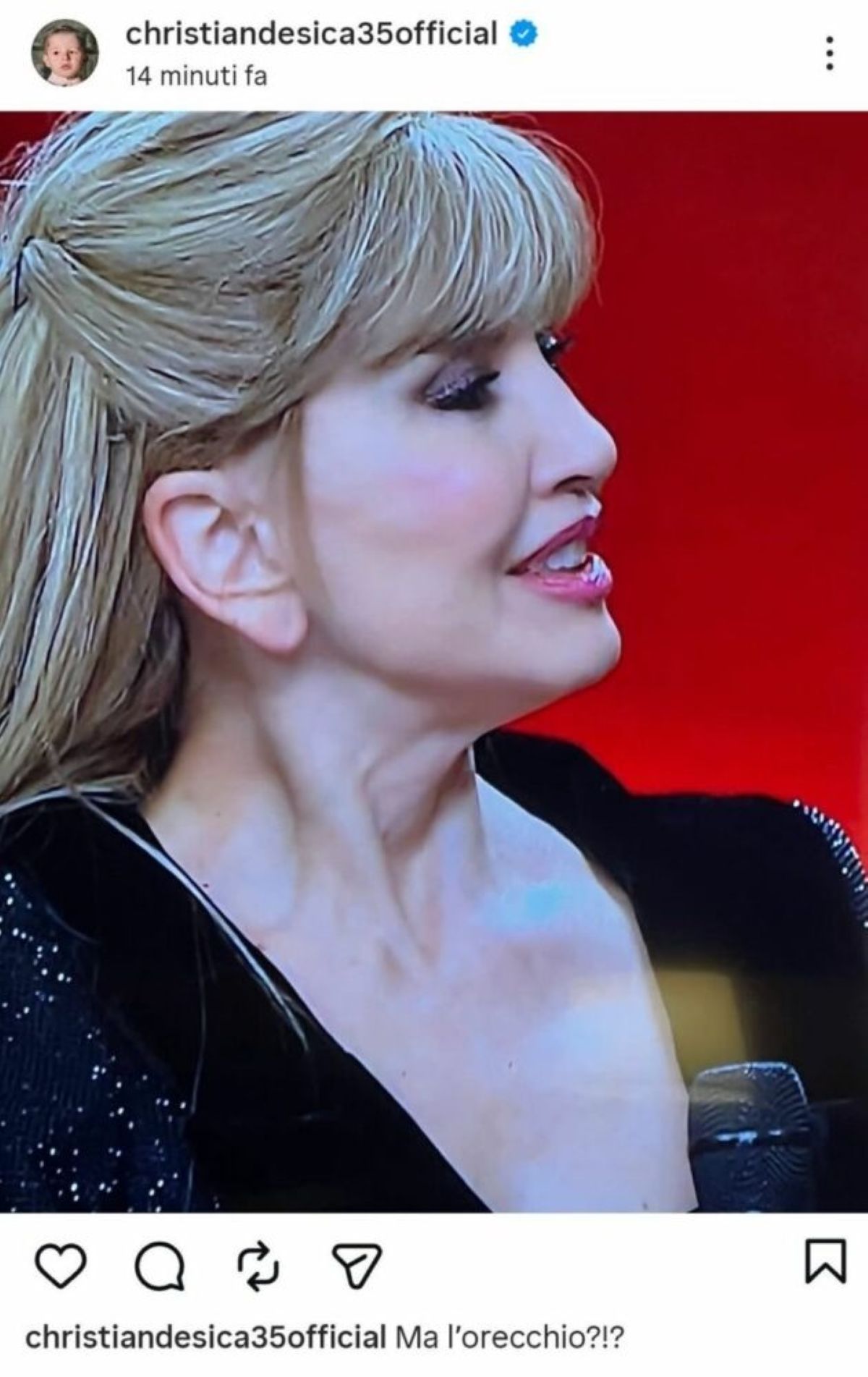 christian de sica commento foto milly carlucci