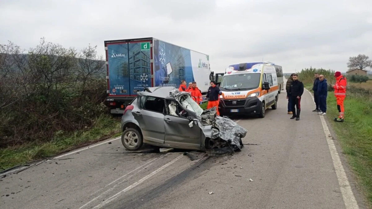 Strada provinciale dopo l'incidente