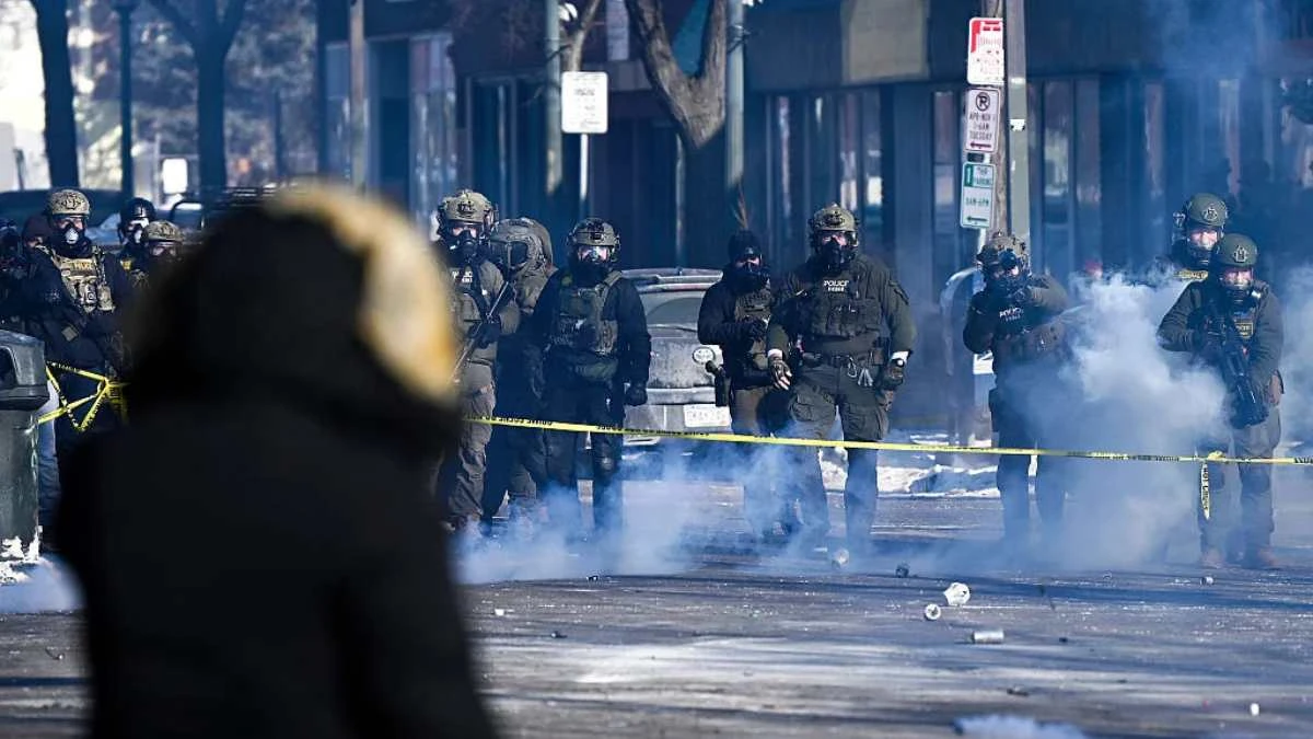 Scena della sparatoria a Minneapolis