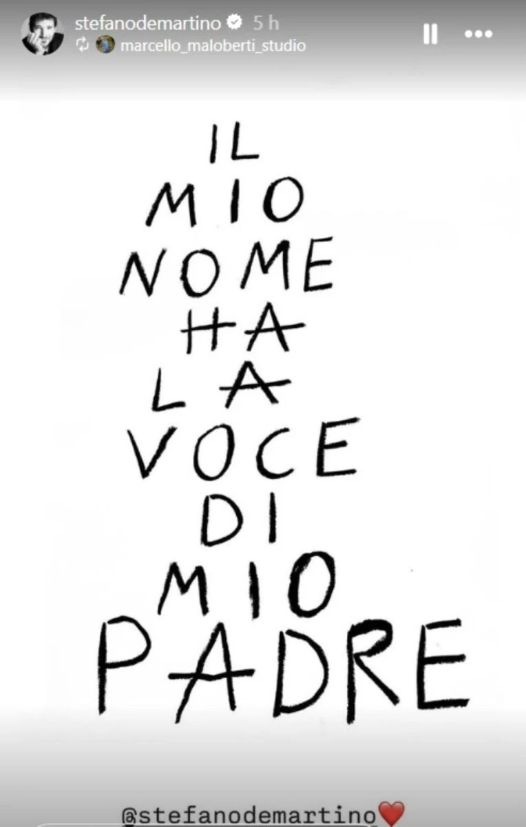 Stefano De Martino al funerale del padre