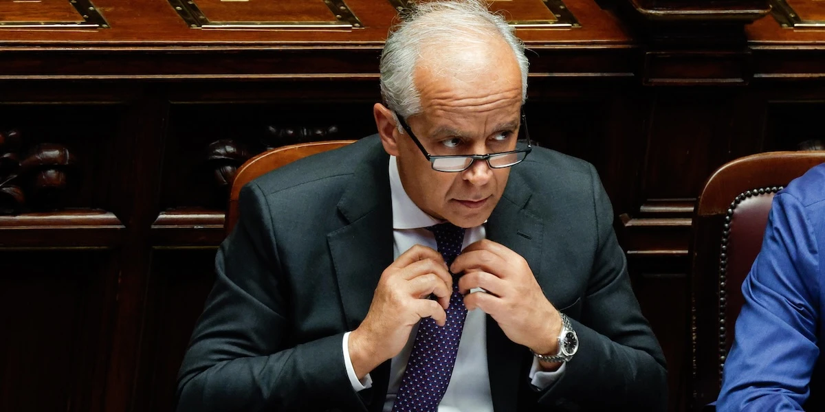 Ministro dell'Interno Matteo Piantedosi in aula al Senato