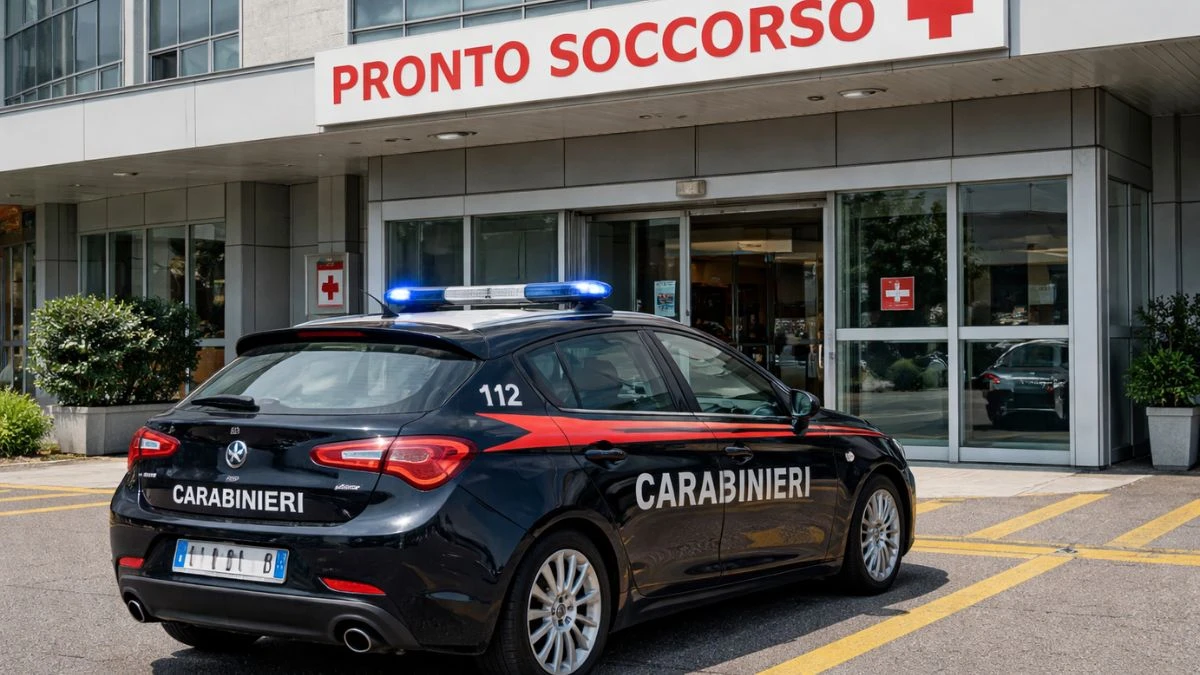 Forze dell’ordine davanti a un ospedale