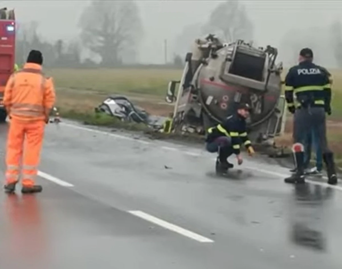 Veicoli incidentati sulla Paullese, luogo dello schianto
