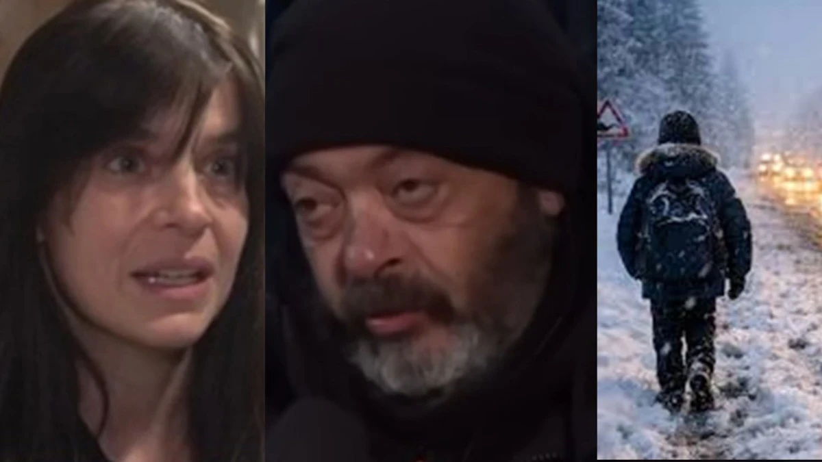 Neve e autobus nel contesto della vicenda del bambino