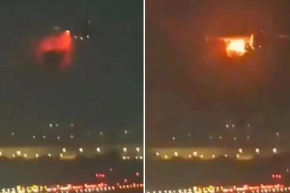 aereo fuoco dopo decollo