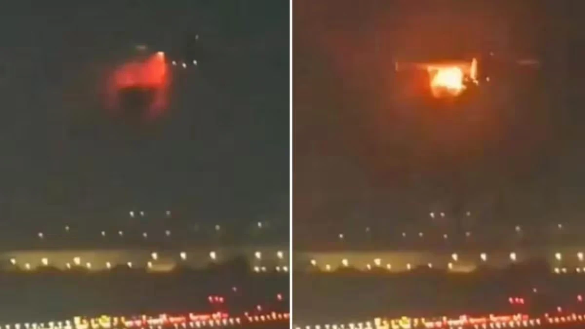 Aereo in fiamme dopo il decollo