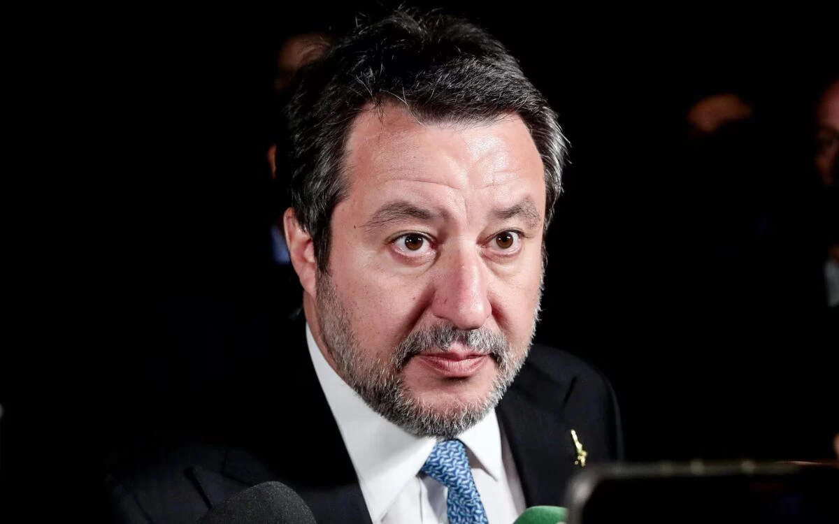 Matteo Salvini durante un intervento pubblico