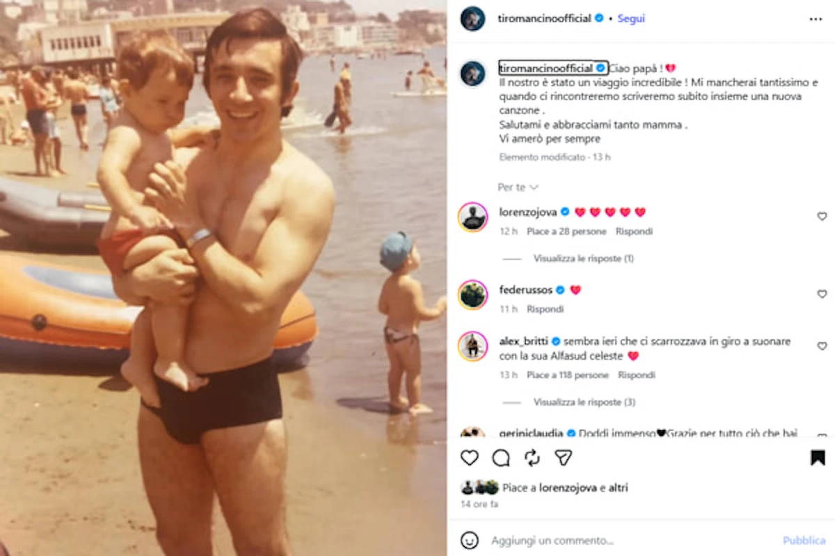 Federico Zampaglione e il padre Domenico in un momento di ricordo