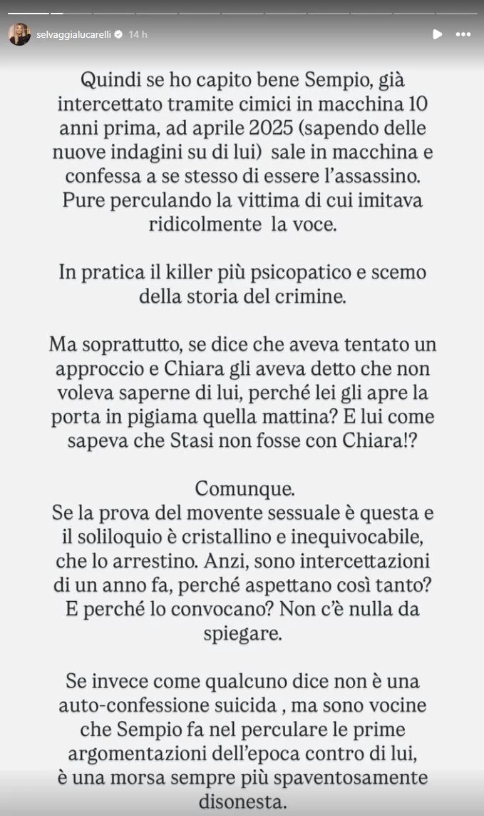 Selvaggia Lucarelli commenta il caso Garlasco