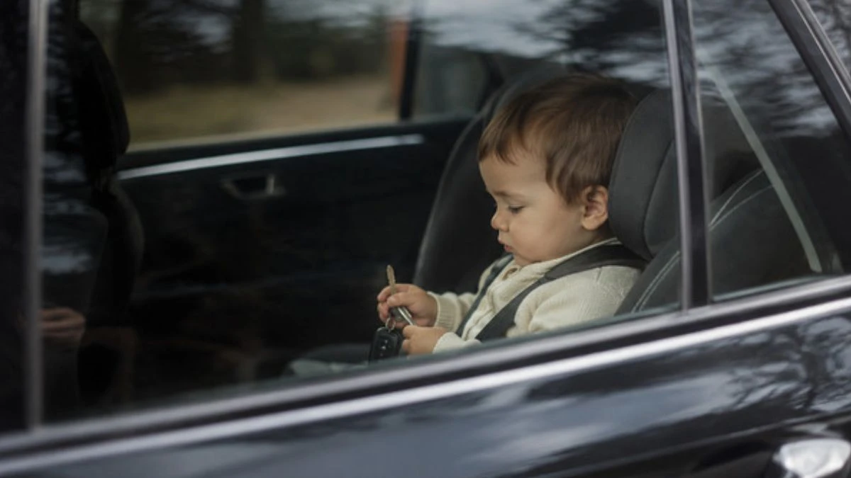 Intervento dei soccorritori per bambino chiuso in auto