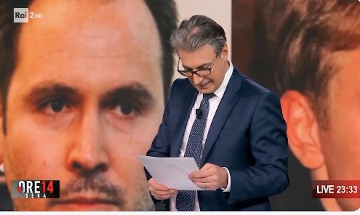 Avvocato Antonio De Rensis durante la trasmissione Ore 14 Sera
