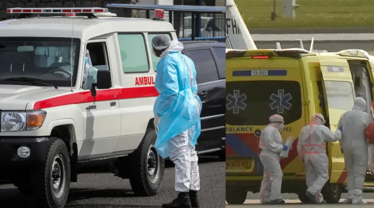 Leo Schilperoord, ornitologo olandese di 70 anni e paziente zero dell'epidemia di hantavirus, fotografato durante una spedizione di birdwatching con la nave da crociera MV Hondius sullo sfondo.