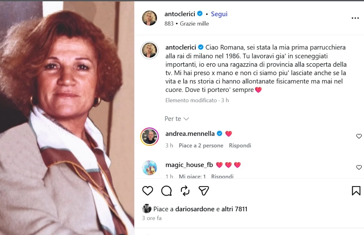 Antonella Clerici e il ricordo di Romana
