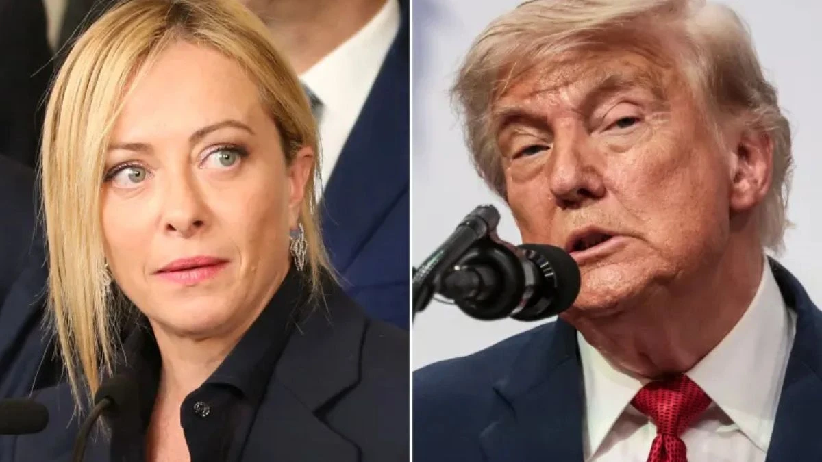 Giorgia Meloni in primo piano durante un discorso pubblico