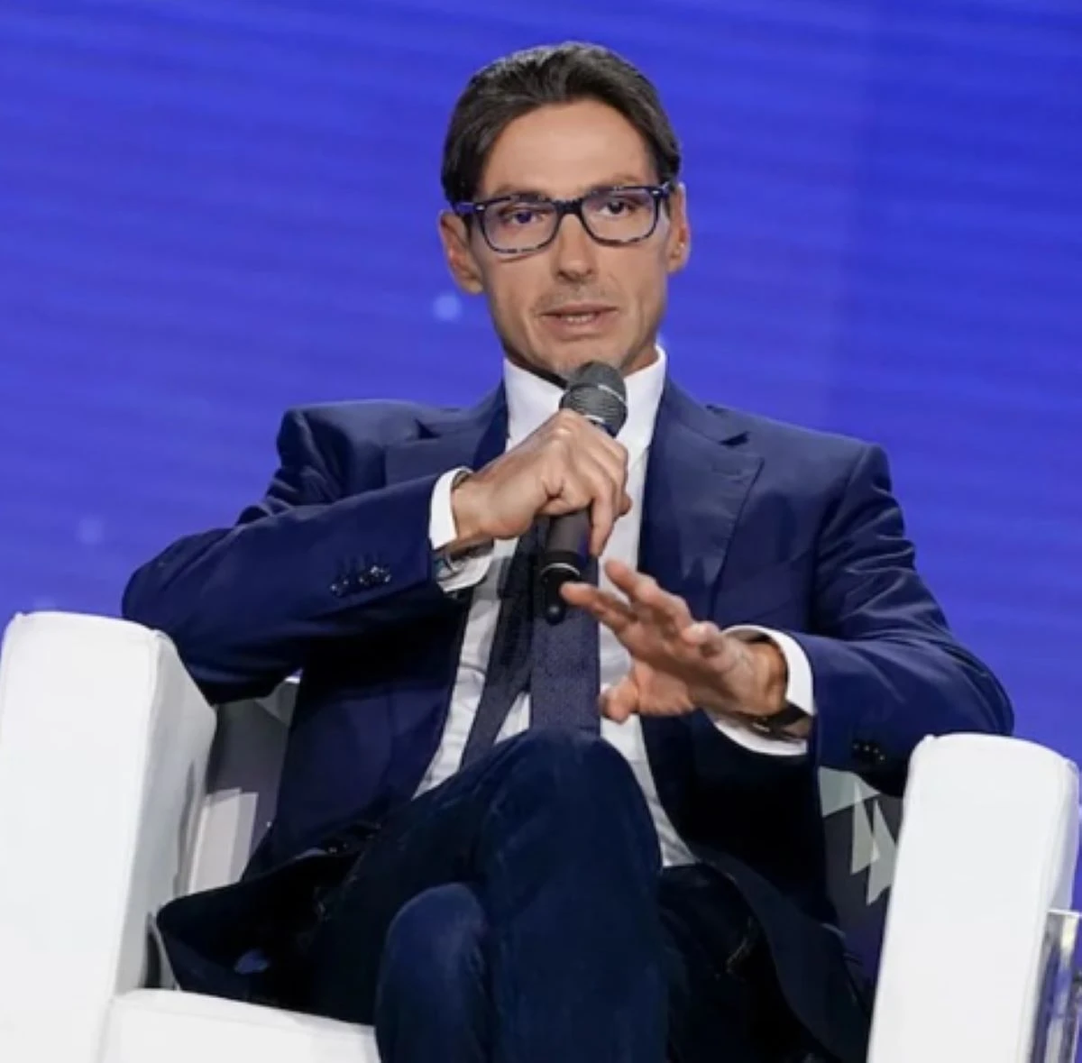 Pier Silvio Berlusconi durante il suo intervento a Mediaset