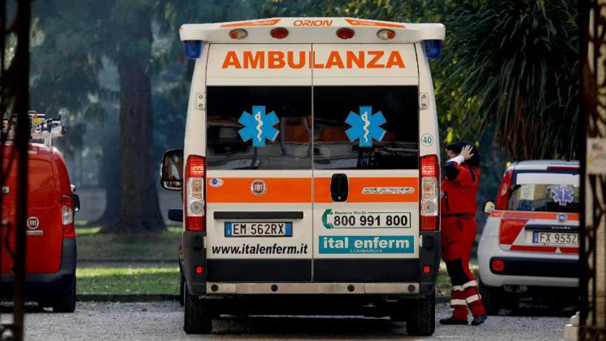Ambulanza intervenuta sul luogo del ritrovamento