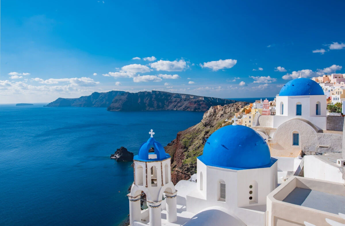 Veduta panoramica delle Cicladi, isola di Mykonos