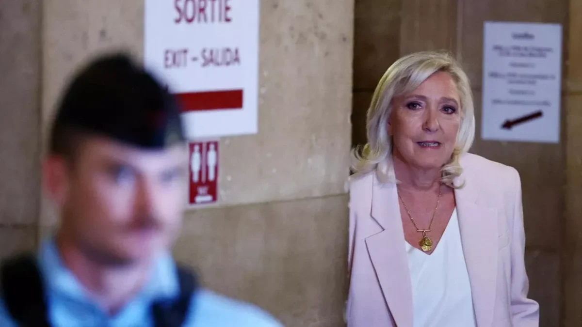 Marine Le Pen durante la lettura della sentenza