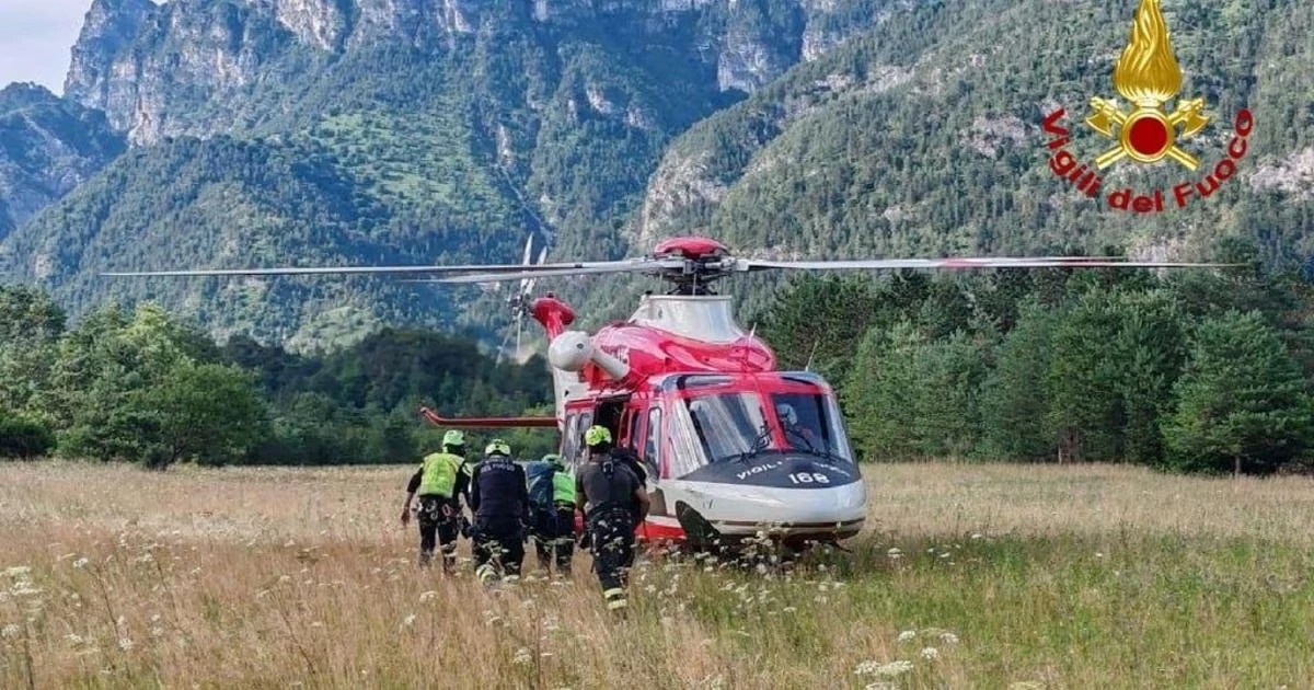 Panorama delle Dolomiti nella zona del ritrovamento della coppia