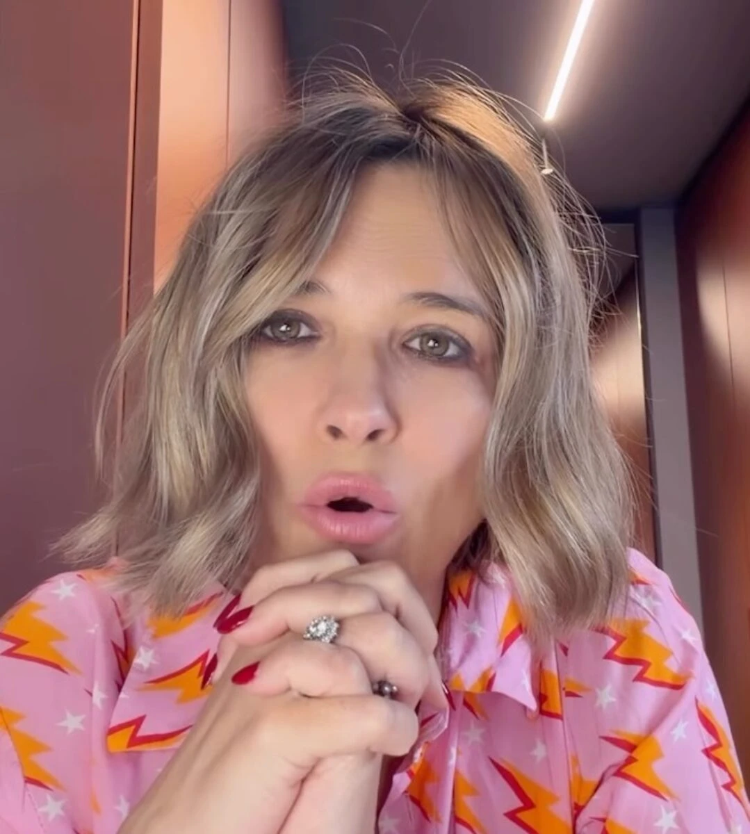 Francesca Barra durante una trasmissione televisiva