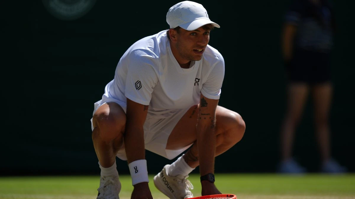 Flavio Cobolli durante il match di Wimbledon 2026